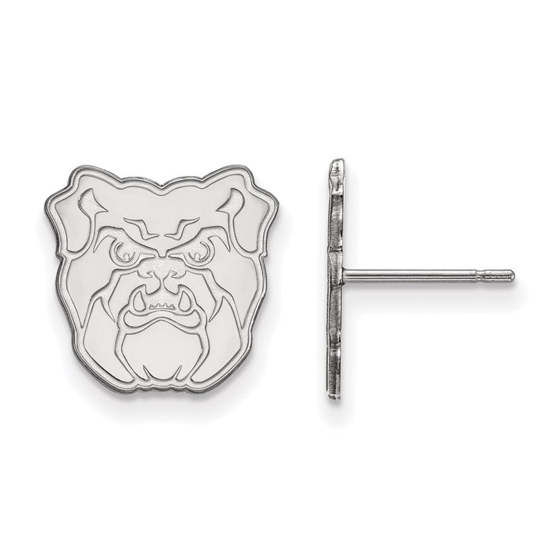 10K White Gold Logoart Butler University Bulldog Small Post Earrings