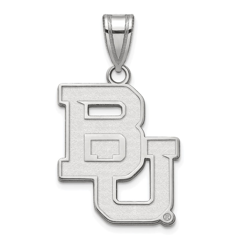 Sterling Silver Rhodium Plated Logoart Baylor University Bears Large Pendant