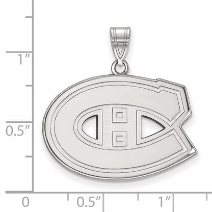 10K White Gold Nhl Logoart Montreal Canadiens Large Pendant