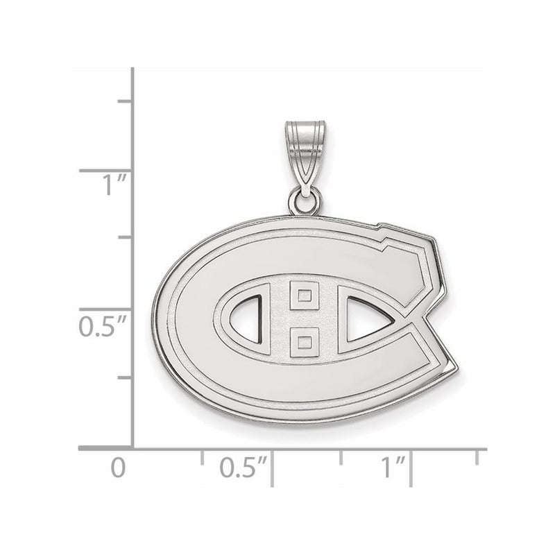 Sterling Silver Rhodium Plated Nhl Logoart Montreal Canadiens Large Pendant