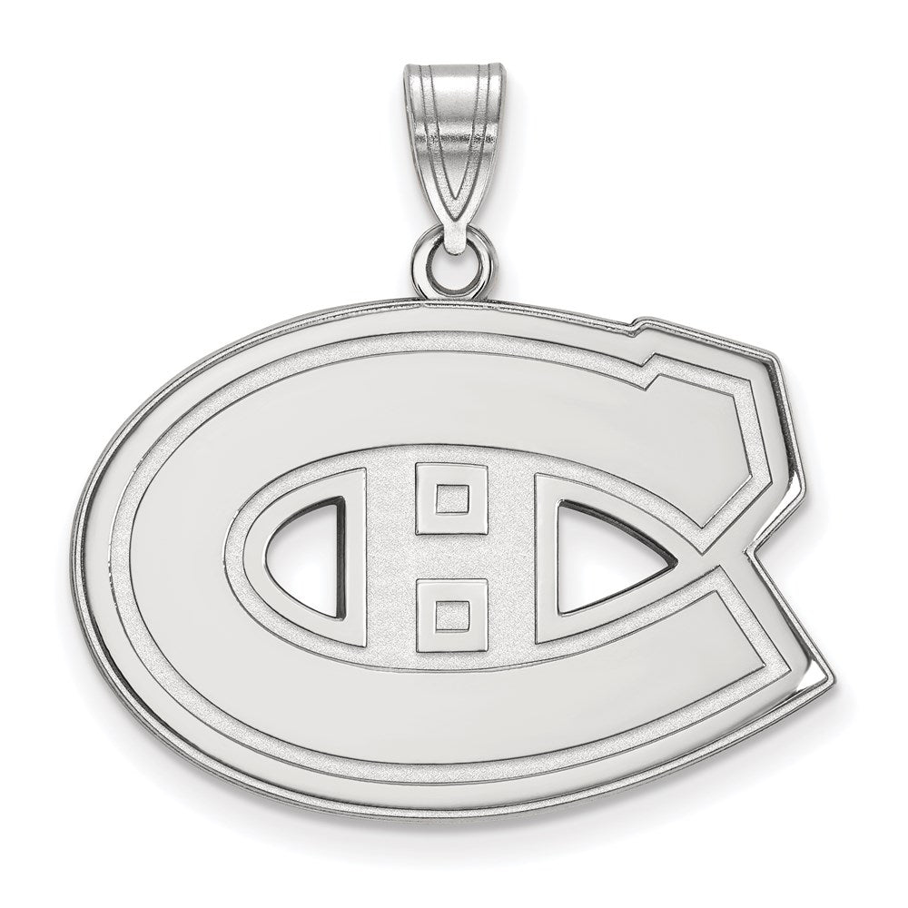 Sterling Silver Rhodium Plated Nhl Logoart Montreal Canadiens Large Pendant