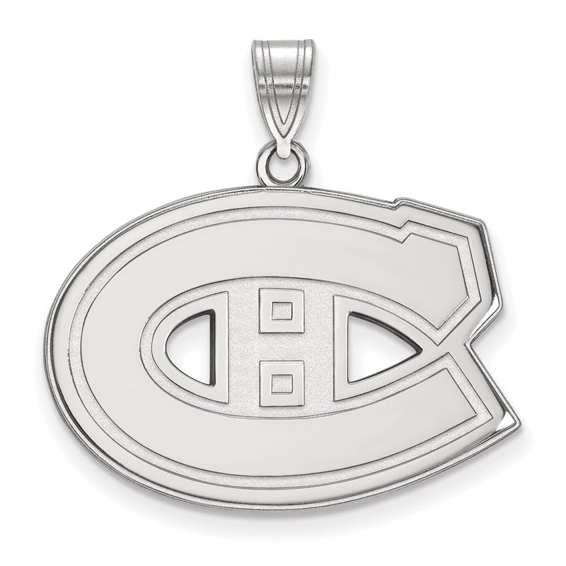 Sterling Silver Rhodium Plated Nhl Logoart Montreal Canadiens Large Pendant