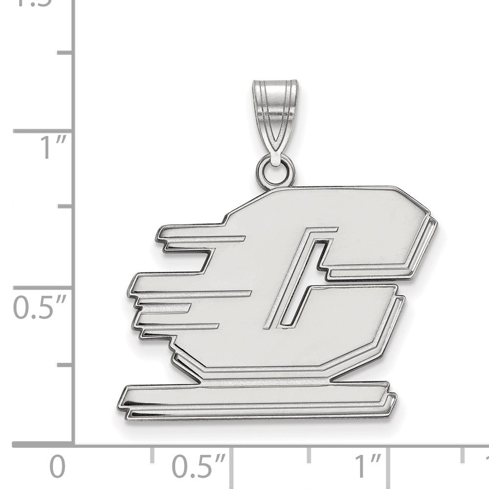 Sterling Silver Rhodium Plated Logoart Central Michigan University Letter C Large Pendant