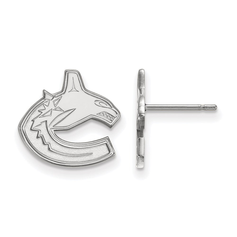 14K White Gold Nhl Logoart Vancouver Canucks Small Post Earrings
