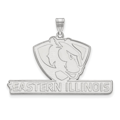 10K White Gold Logoart Eastern Illinois University Extra Large Pendant