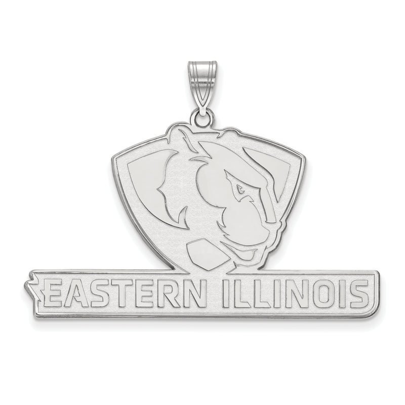 10K White Gold Logoart Eastern Illinois University Extra Large Pendant