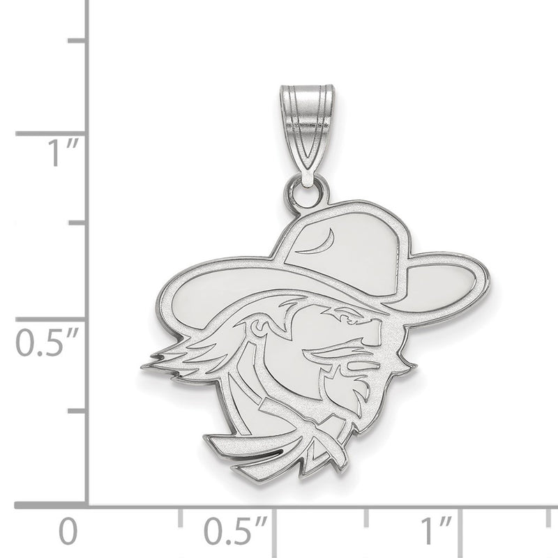 14K White Gold Logoart Eastern Kentucky University E K U Large Pendant