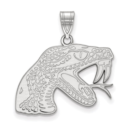 14K White Gold Logoart Florida A And M University Rattler Large Pendant