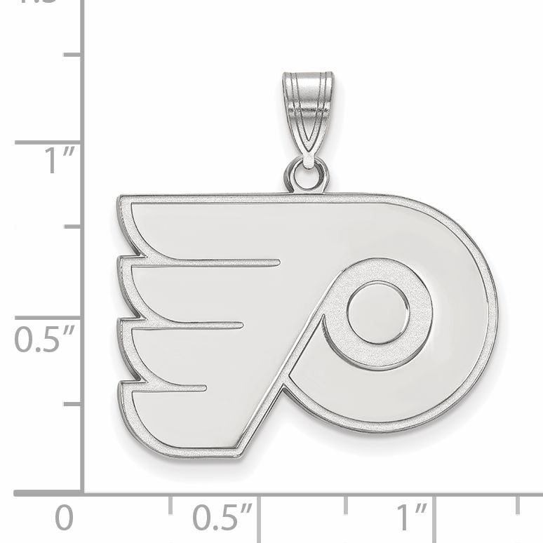 10K White Gold Nhl Logoart Philadelphia Flyers Large Pendant