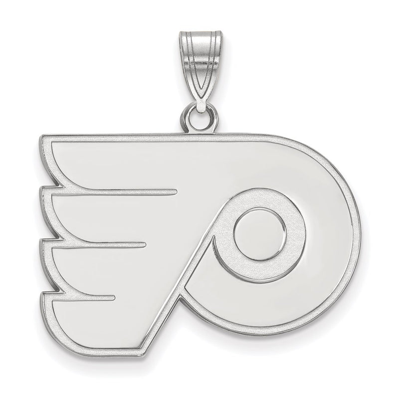 14K White Gold Nhl Logoart Philadelphia Flyers Large Pendant