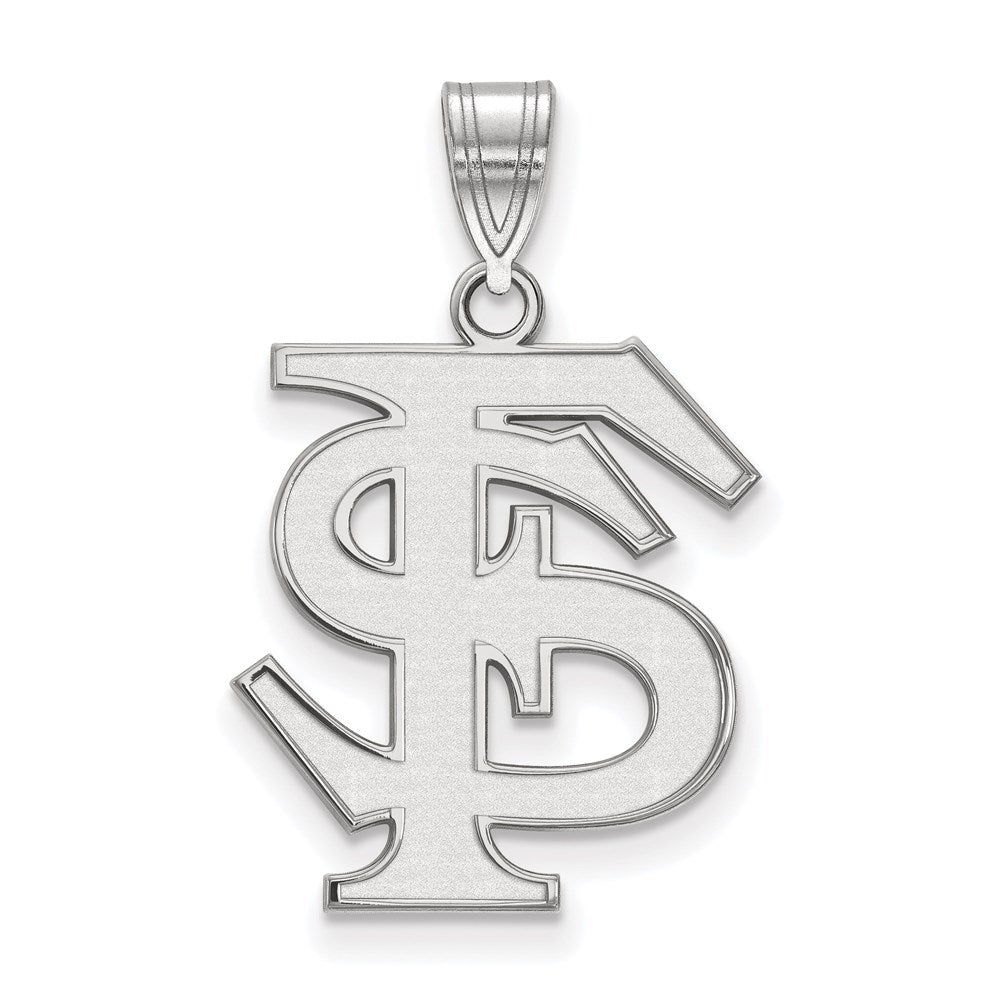 Sterling Silver Rhodium Plated Logoart Florida State University F S Large Pendant