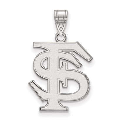 Sterling Silver Rhodium Plated Logoart Florida State University F S Large Pendant