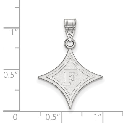 14K White Gold Logoart Furman University Large Pendant