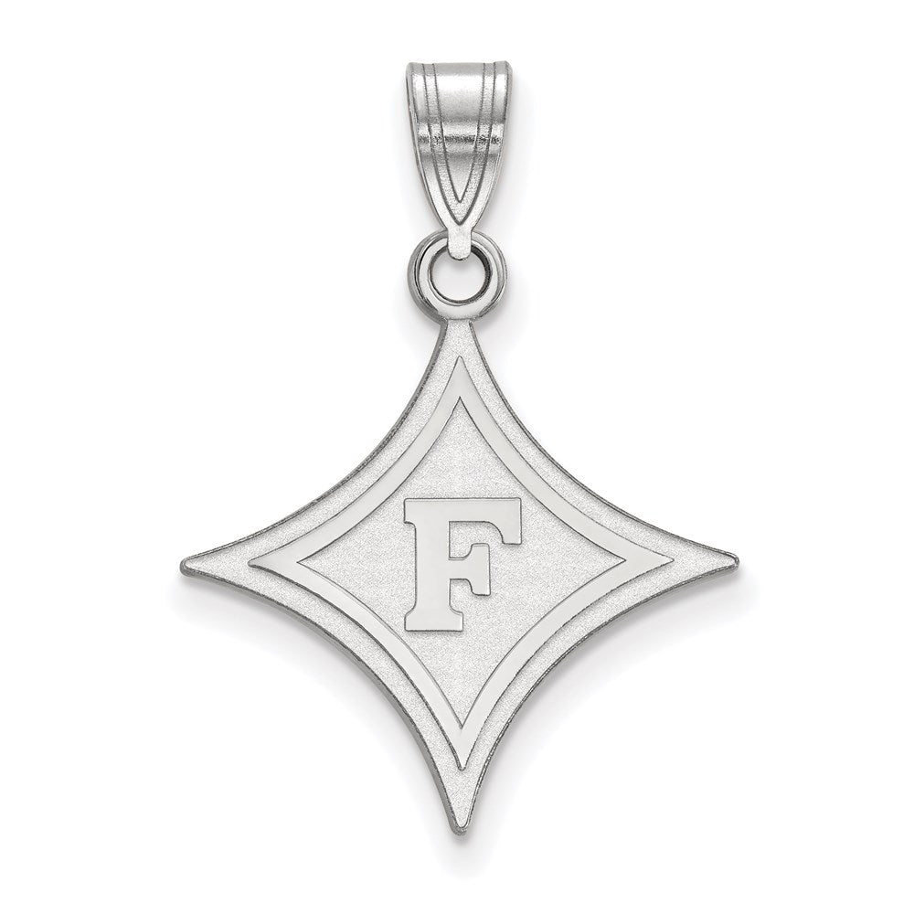 14K White Gold Logoart Furman University Large Pendant