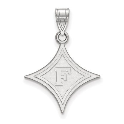 14K White Gold Logoart Furman University Large Pendant