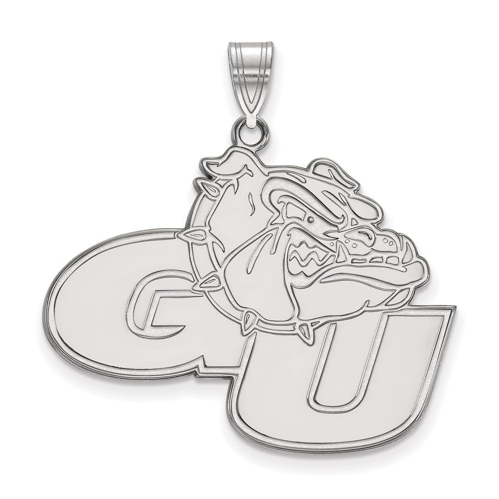 Sterling Silver Rhodium Plated Logoart Gonzaga University G U Bulldog Extra Large Pendant