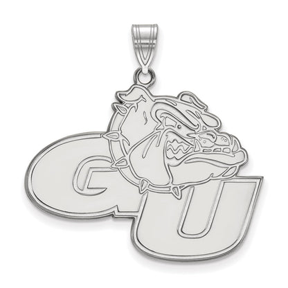 Sterling Silver Rhodium Plated Logoart Gonzaga University G U Bulldog Extra Large Pendant