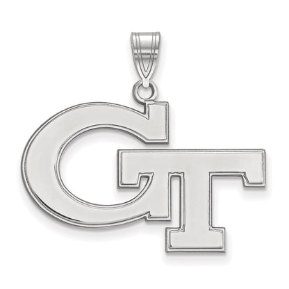 14K White Gold Logoart Georgia Institute Of Technology G T Large Pendant