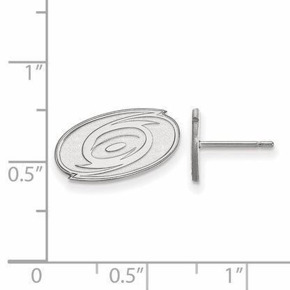 10K White Gold Nhl Logoart Carolina Hurricanes Extra Small Post Earrings