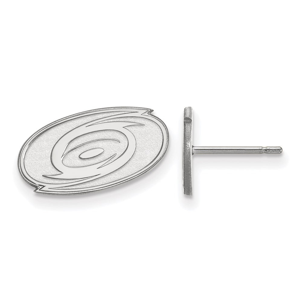 Sterling Silver Rhodium Plated Nhl Logoart Carolina Hurricanes Extra Small Post Earrings