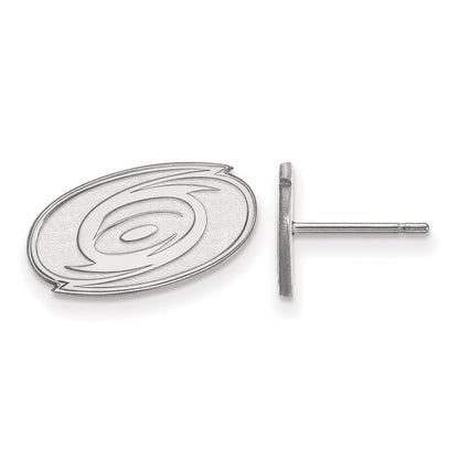 Sterling Silver Rhodium Plated Nhl Logoart Carolina Hurricanes Extra Small Post Earrings