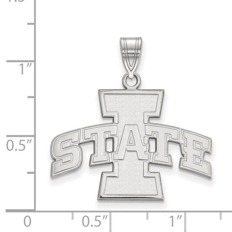 10K White Gold Logoart Iowa State University Large Pendant