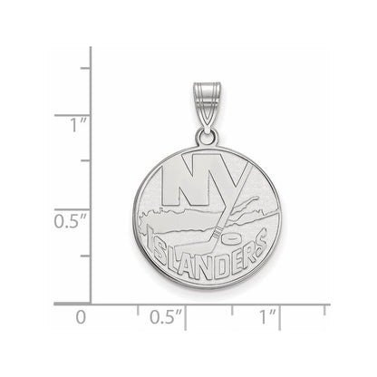 14K White Gold Nhl Logoart New York Islanders Large Pendant