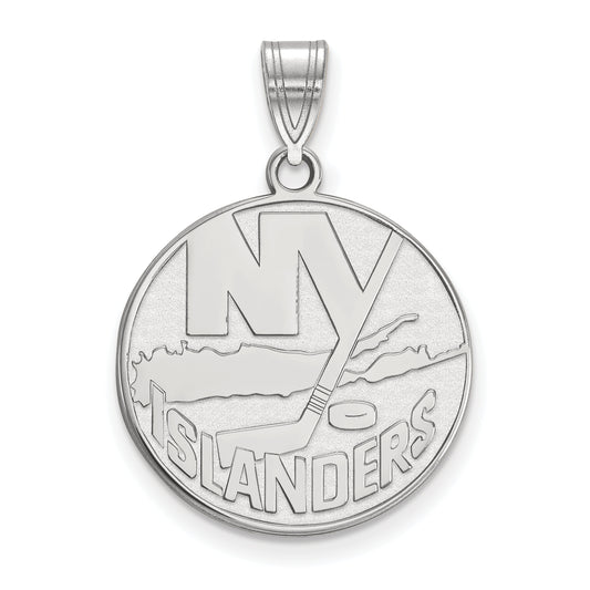 10K White Gold Nhl Logoart New York Islanders Large Pendant
