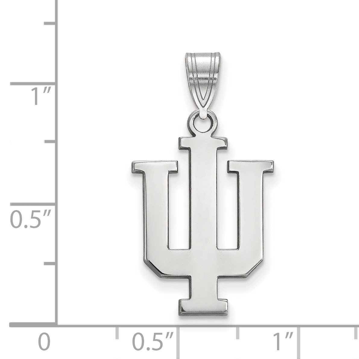14K White Gold Logoart Indiana University I U Large Pendant