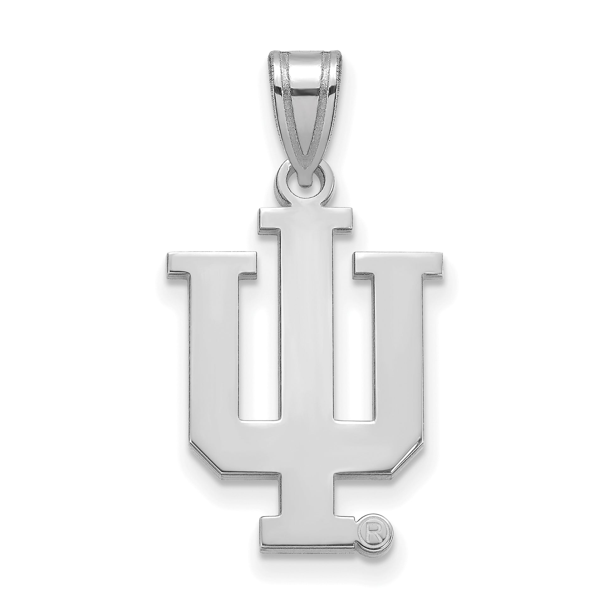 14K White Gold Logoart Indiana University I U Large Pendant