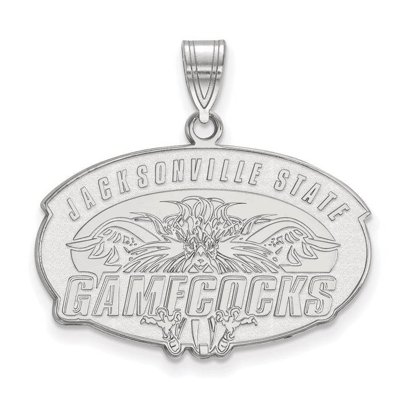 Sterling Silver Rhodium Plated Logoart Jacksonville State University Large Pendant