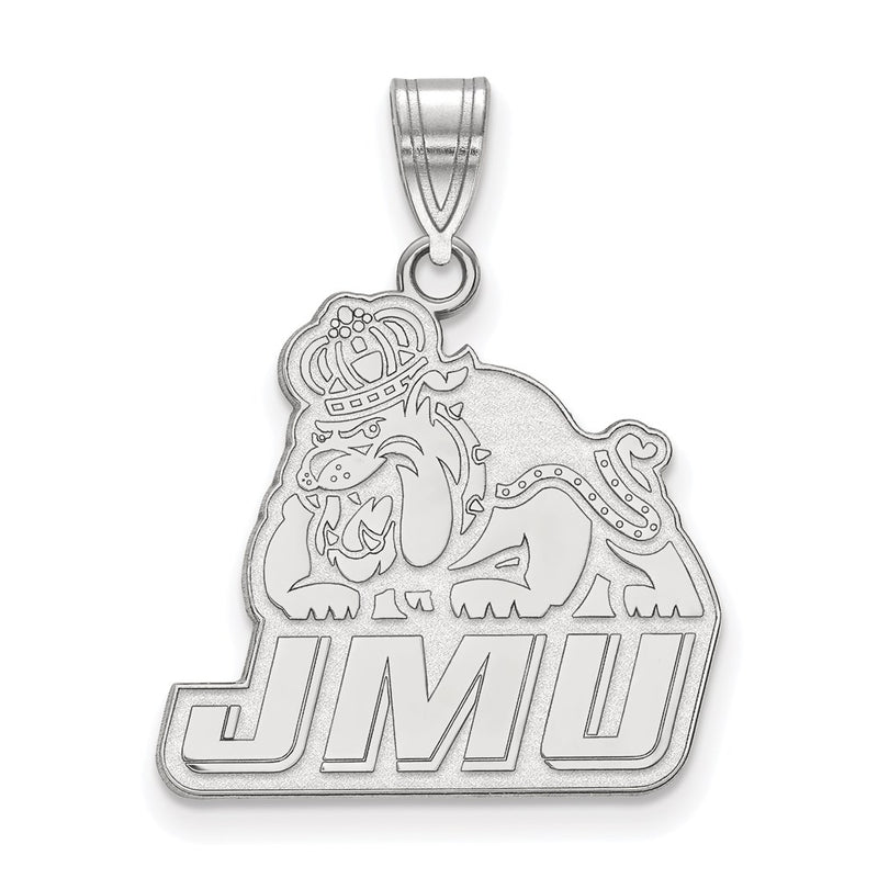 Sterling Silver Rhodium Plated Logoart James Madison University Large Pendant