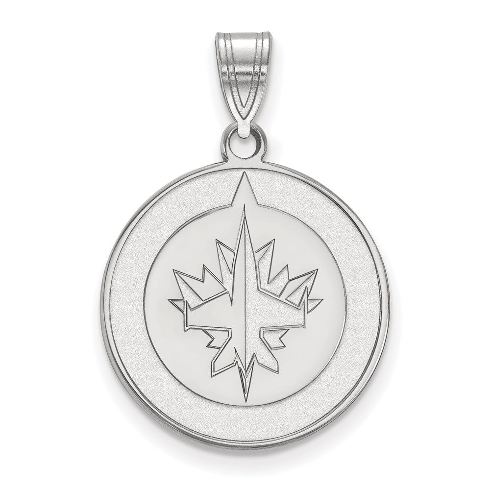 Sterling Silver Rhodium Plated Nhl Logoart Winnipeg Jets Large Pendant