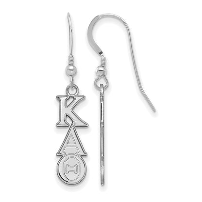 Sterling Silver Rhodium Plated Logoart Kappa Alpha Theta Sorority Greek Letters Small Dangle Earrings