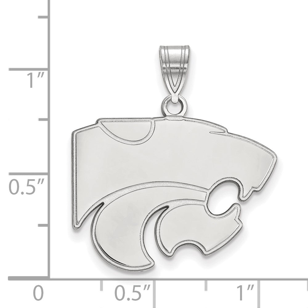 14K White Gold Logoart Kansas State University Wildcat Large Pendant