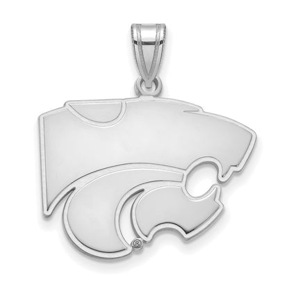 14K White Gold Logoart Kansas State University Wildcat Large Pendant