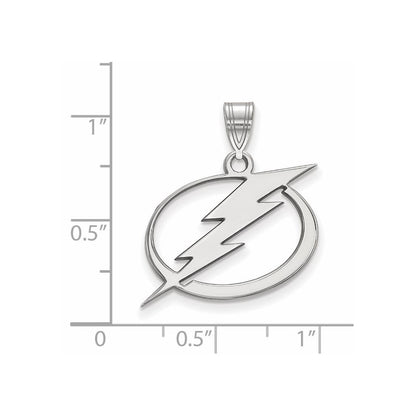 Sterling Silver Rhodium Plated Nhl Logoart Tampa Bay Lightning Large Pendant