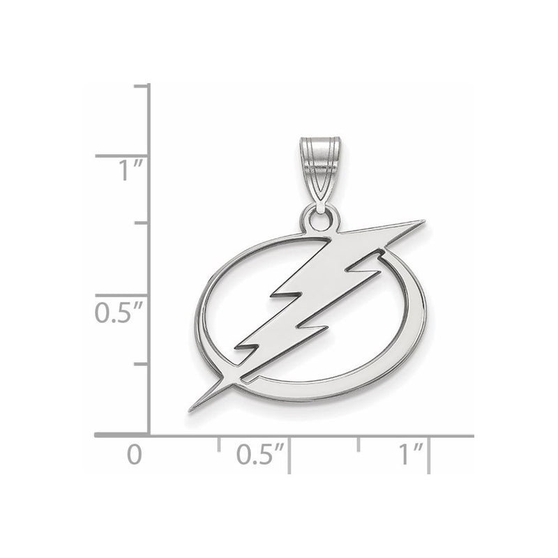 Sterling Silver Rhodium Plated Nhl Logoart Tampa Bay Lightning Large Pendant