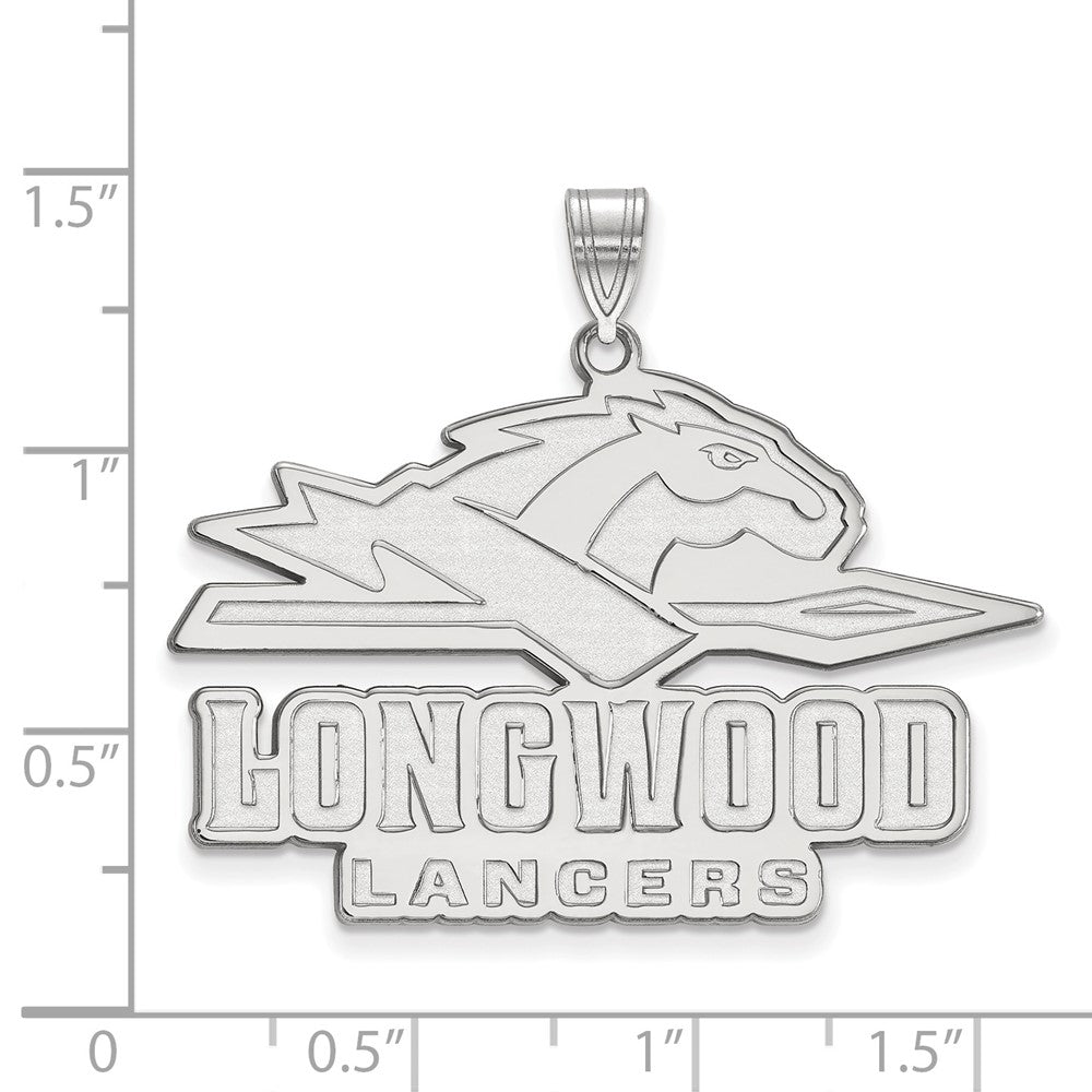 10K White Gold Logoart Longwood University Lancers Extra Large Pendant