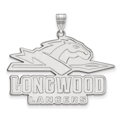 10K White Gold Logoart Longwood University Lancers Extra Large Pendant