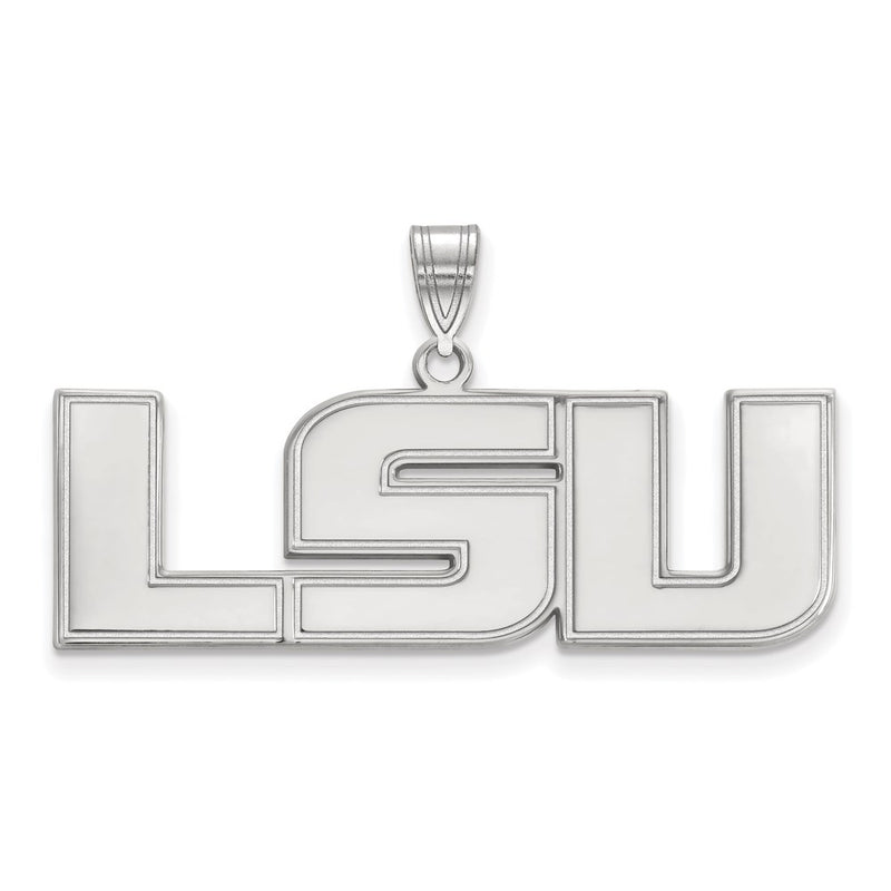 Sterling Silver Rhodium Plated Logoart Louisiana State University L S U Large Pendant