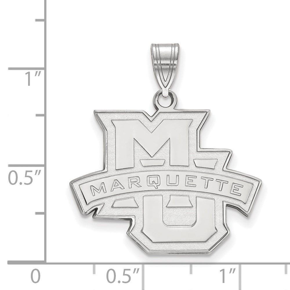 10K White Gold Logoart Marquette University Large Pendant