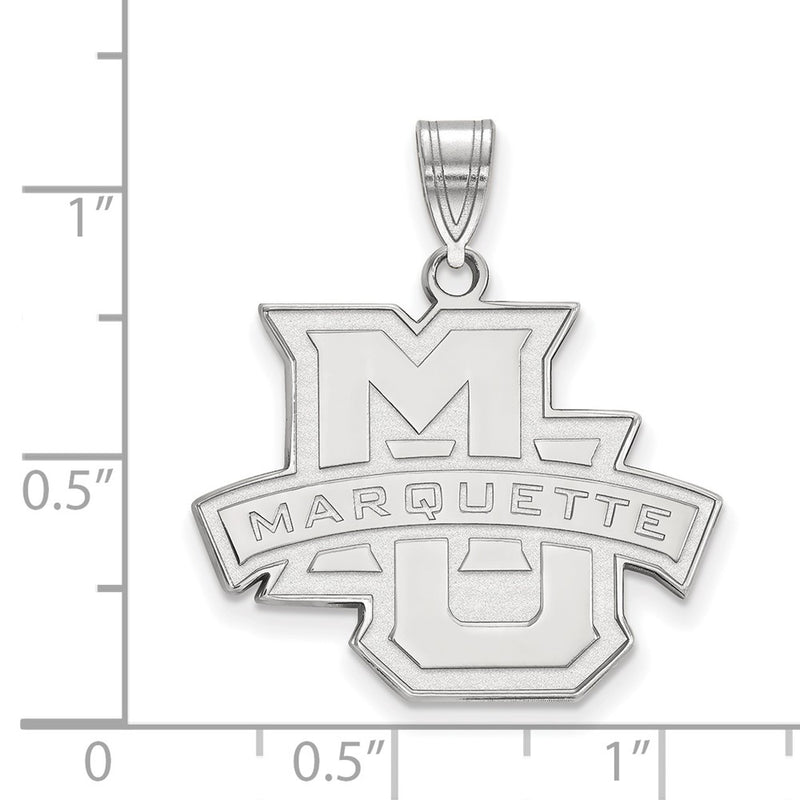 10K White Gold Logoart Marquette University Large Pendant