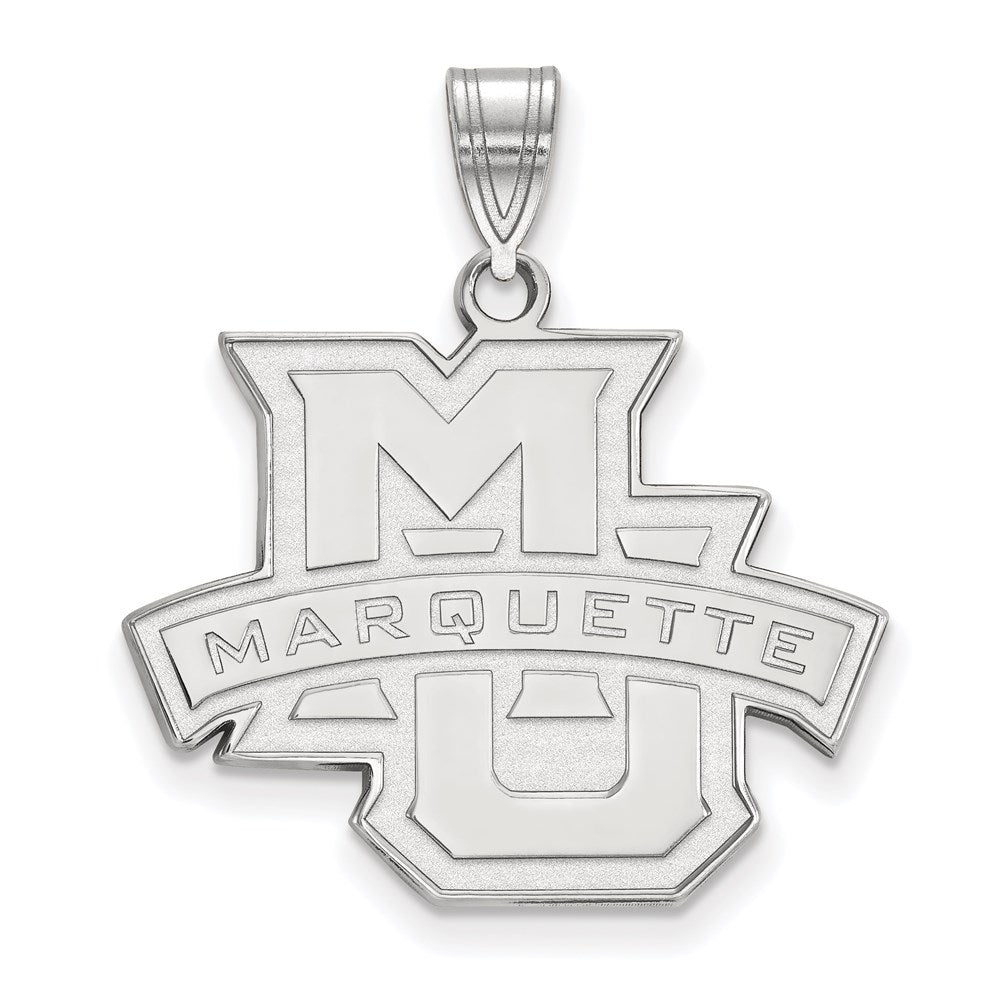 Sterling Silver Rhodium Plated Logoart Marquette University Large Pendant