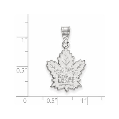 Sterling Silver Rhodium Plated Nhl Logoart Toronto Maple Leafs Large Pendant