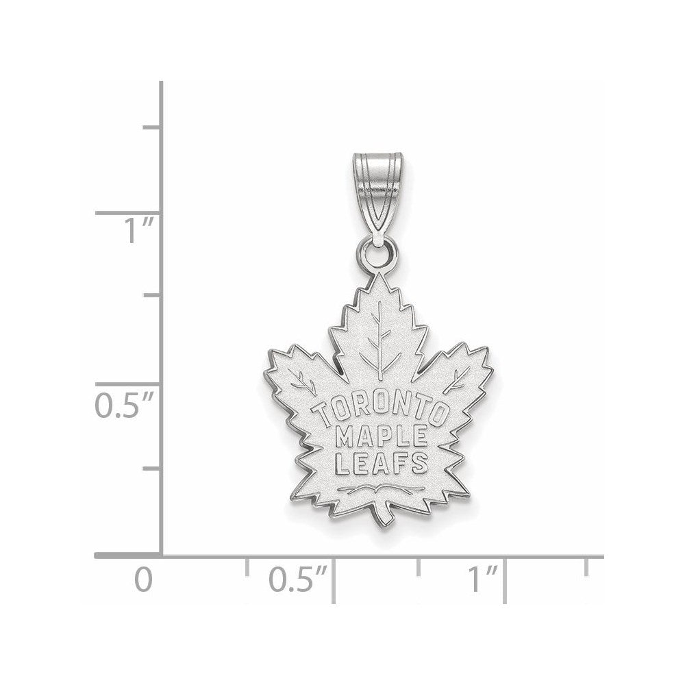 14K White Gold Nhl Logoart Toronto Maple Leafs Large Pendant