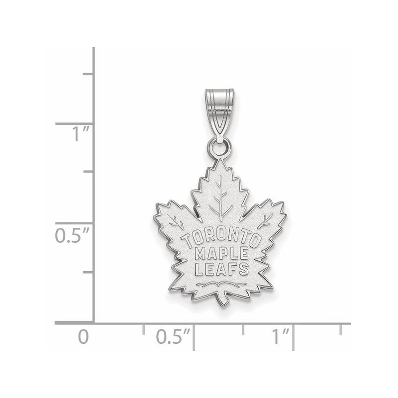 14K White Gold Nhl Logoart Toronto Maple Leafs Large Pendant