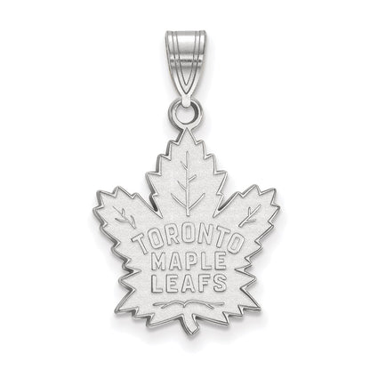 10K White Gold Nhl Logoart Toronto Maple Leafs Large Pendant