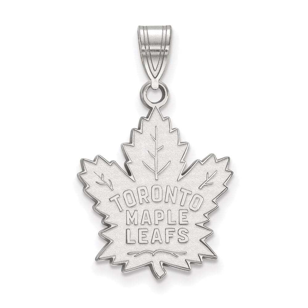 Sterling Silver Rhodium Plated Nhl Logoart Toronto Maple Leafs Large Pendant