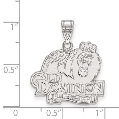 10K White Gold Logoart Old Dominion University Large Pendant